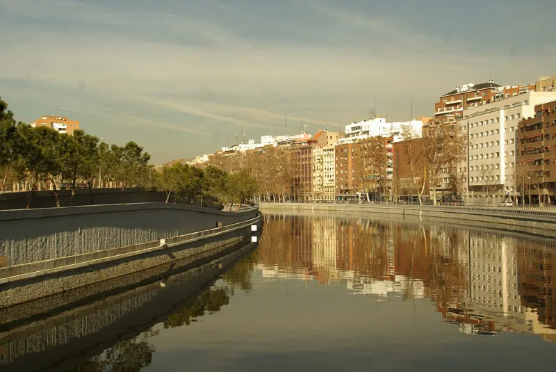 The Manzanares river at Madrid Río