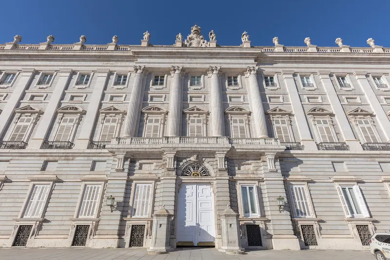 South facade of the Royal Palace of Madrid on the Plaza de la Armería